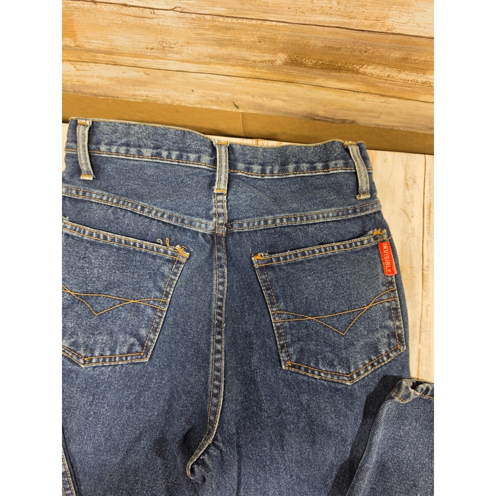 Invisible Womens High Waisted Mom Jeans Dark Wash Tapered Leg Blue Size 7/8 READ - Picture 6 of 8